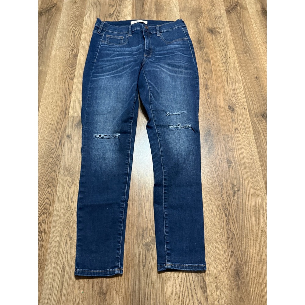 Gap Jeans Womens Size 30R Dark Wash Denim Distressed Skinny 1969 Easy
